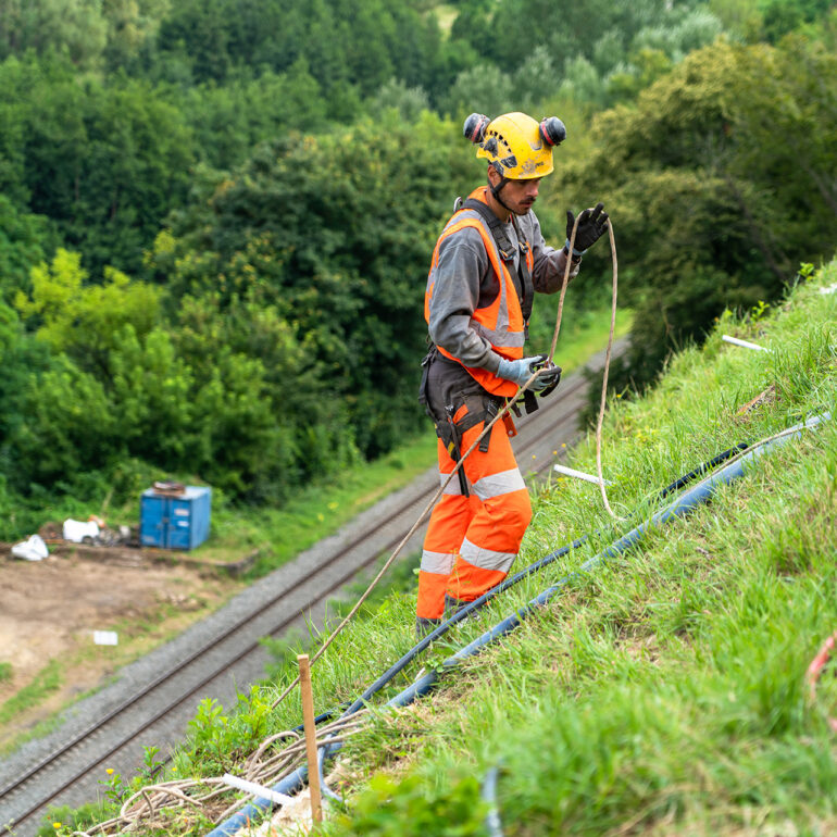 Reportage photos - Cordiste sur ligne SNCF