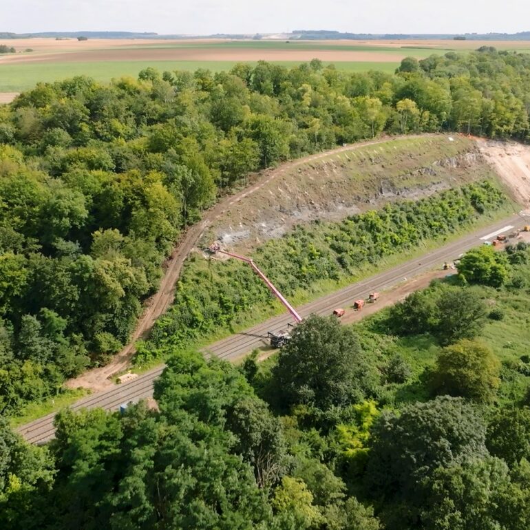 Vidéo aérienne chantier SNCF réseau